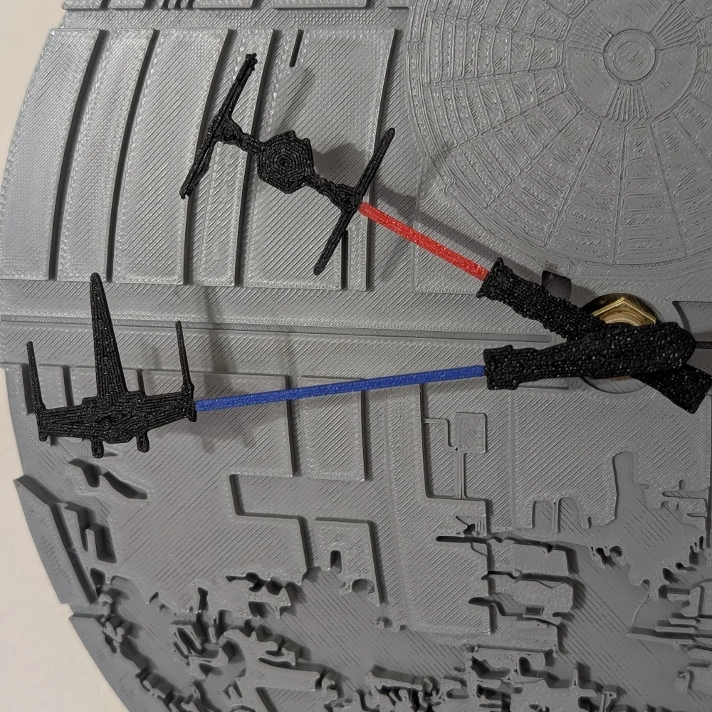 3D Death Star II wall or desk clock. The stand features an AT-AT walker. Unique - Picture 2 of 4